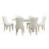 160cm Extendable Dining Table with 6PCS Chairs Velvet Beige