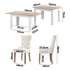 160cm Extendable Dining Table with 6PCS Chairs Velvet Beige
