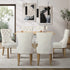 160cm Extendable Dining Table with 6PCS Chairs Velvet Beige