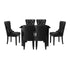 Oikiture Dining Set 160cm Extendable Table with 6PCS Chairs PU Leather