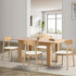 Oikiture 160cm Extendable Dining Table with 4x Dining Chairs PU Leather Natural