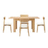 Oikiture 160cm Extendable Dining Table with 4x Dining Chairs PU Leather Natural