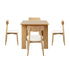 Oikiture 160cm Extendable Dining Table with 4x Dining Chairs PU Leather Natural