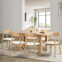 Oikiture 160cm Extendable Dining Table with 6x Dining Chairs PU Leather Natural