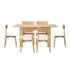 Oikiture 160cm Extendable Dining Table with 6x Dining Chairs PU Leather Natural