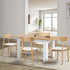 Oikiture 160cm Extendable Dining Table with 4x Dining Chairs PU Leather White