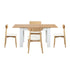 Oikiture 160cm Extendable Dining Table with 4x Dining Chairs PU Leather White