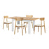 Oikiture 160cm Extendable Dining Table with 4x Dining Chairs PU Leather White