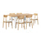Oikiture 160cm Extendable Dining Table with 6x Dining Chairs PU Leather White