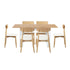 Oikiture 160cm Extendable Dining Table with 6x Dining Chairs PU Leather White