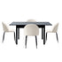 5pc Extendable Dining Table and Chairs Set Black & White
