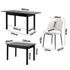 5pc Extendable Dining Table and Chairs Set Black & White