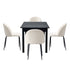 5pc Extendable Dining Table and Chairs Set Black & White