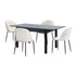 5pc Extendable Dining Table and Chairs Set Black & White