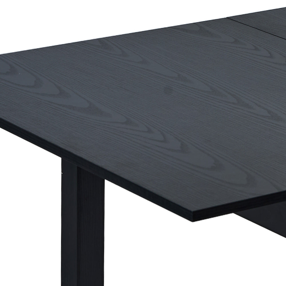 5pc Extendable Dining Table and Chairs Set Black & White