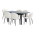 7pc Extendable Dining Table and Chairs Set Black & White