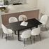 7pc Extendable Dining Table and Chairs Set Black & White