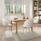 5pc Extendable Dining Table and Chairs Set Natural & White