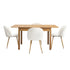 5pc Extendable Dining Table and Chairs Set Natural & White