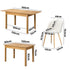 5pc Extendable Dining Table and Chairs Set Natural & White