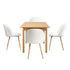 5pc Extendable Dining Table and Chairs Set Natural & White