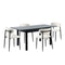 5pc Dining Table and Chairs Wooden Dining Set Boucle Black