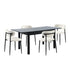 5pc Dining Table and Chairs Wooden Dining Set Boucle Black