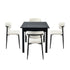 5pc Dining Table and Chairs Wooden Dining Set Boucle Black