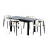 5pc Dining Table and Chairs Wooden Dining Set Boucle Black