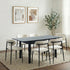 7pc Dining Table and Chairs Wooden Dining Set Boucle Black