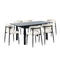 7pc Dining Table and Chairs Wooden Dining Set Boucle Black
