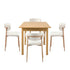 5pc Dining Table and Chairs Wooden Dining Set Boucle Natural