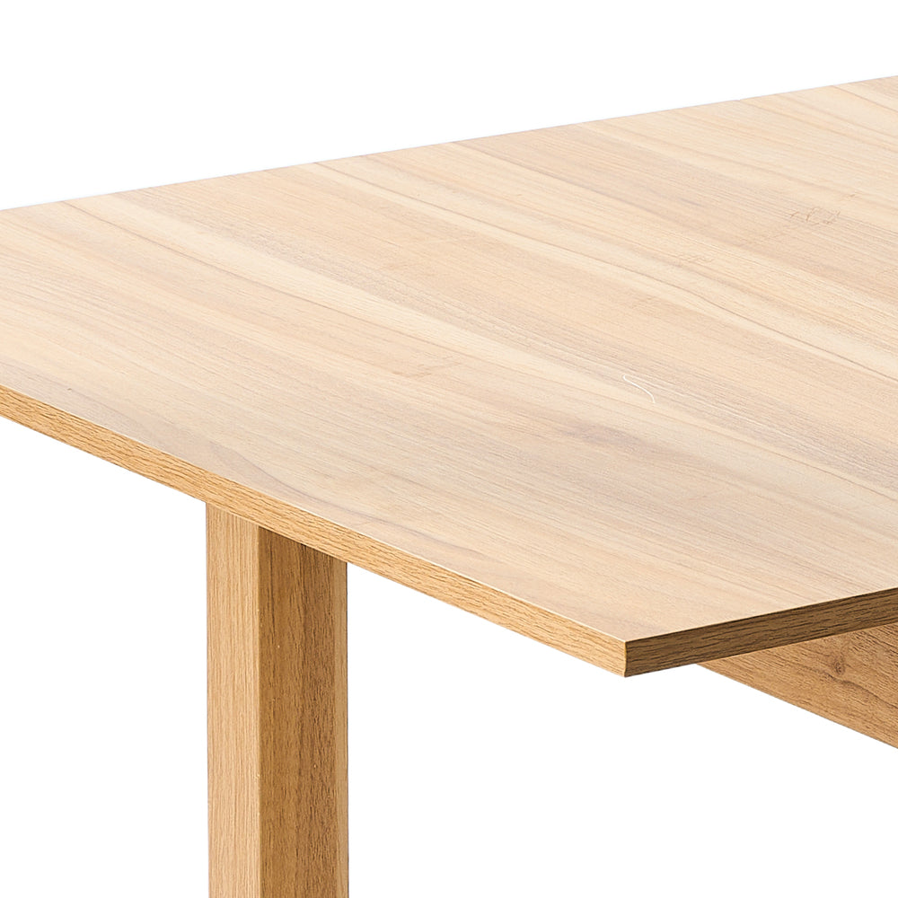 Oikiture 7pc Dining Table and Chairs Wooden Dining Set Boucle Natural
