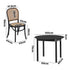 5pcs Dining Table Set with 4 Rattan Dining Chairs, Black, 150kg Capacity
