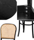 5pcs Dining Table Set with 4 Rattan Dining Chairs, Black, 150kg Capacity