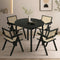 Oikiture 5PCS Dining Table Set and Chairs Rubberwood Black