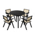 Oikiture 5PCS Dining Table Set and Chairs Rubberwood Black