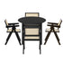 Oikiture 5PCS Dining Table Set and Chairs Rubberwood Black