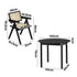 Oikiture 5PCS Dining Table Set and Chairs Rubberwood Black