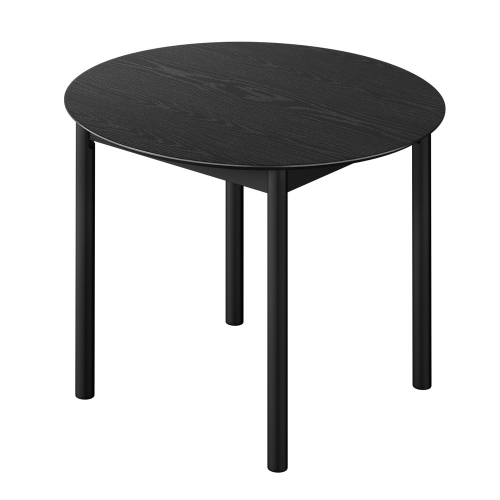 Oikiture 5PCS Dining Table Set and Chairs Rubberwood Black