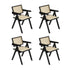 Oikiture 5PCS Dining Table Set and Chairs Rubberwood Black