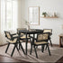 Oikiture 5PCS Dining Table Set and Chairs Rubberwood Black