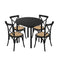 Oikiture 5PCS Dining Table Set 100cm and Rubberwood Dining Chairs