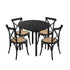 Oikiture 5PCS Dining Table Set 100cm and Rubberwood Dining Chairs