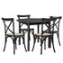 Oikiture 5PCS Dining Table Set 100cm and Rubberwood Dining Chairs