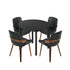 5PCS Dining Table Set 100cm Round Table 4 Dining Chairs