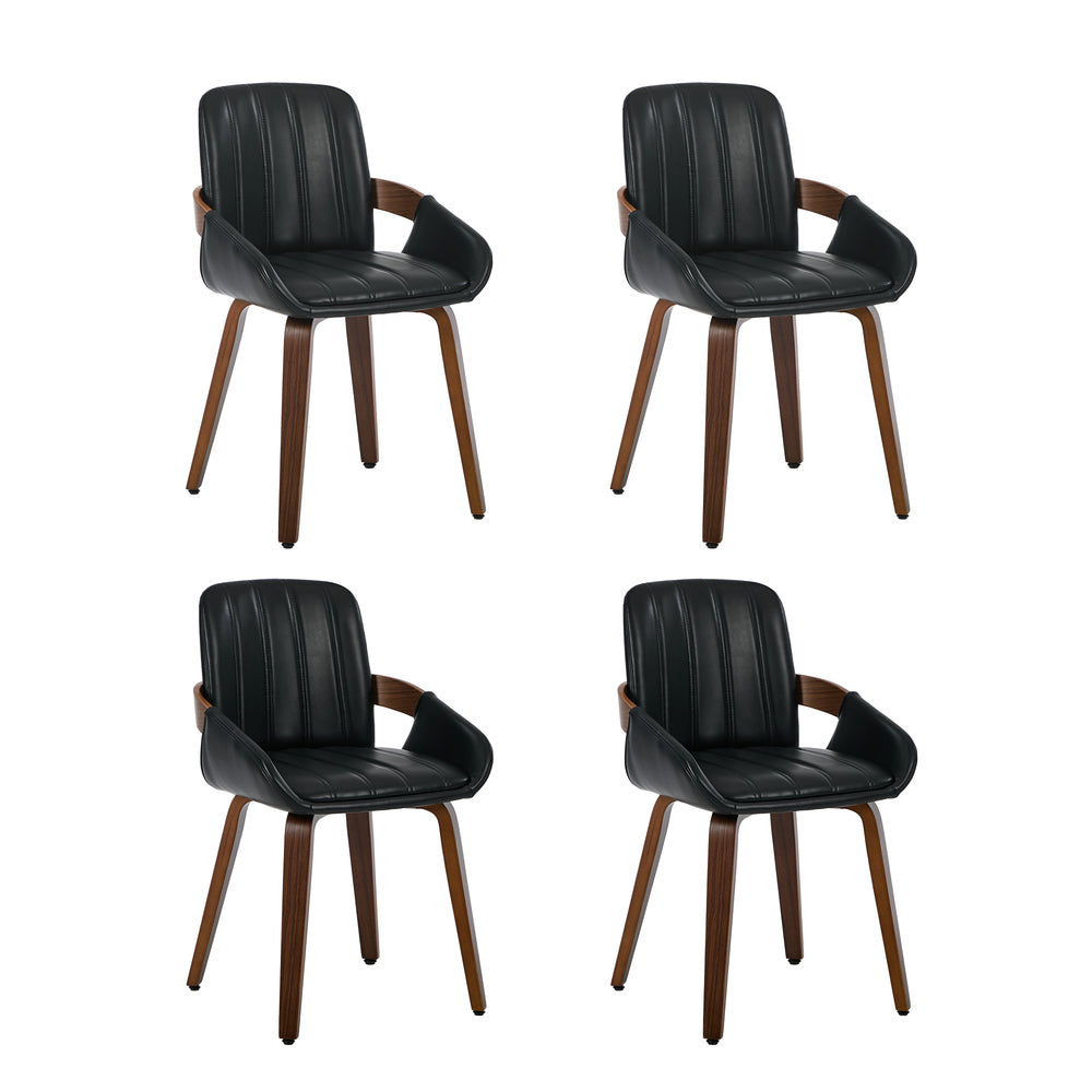 Oikiture 5PCS Dining Table Set 100cm Round Table 4 Dining Chairs