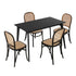Oikiture 5PCS Dining Table Set Rectangle Table and Chairs Black