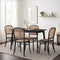 Oikiture 5PCS Dining Table Set Rectangle Table and Chairs Black