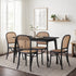 Oikiture 5PCS Dining Table Set Rectangle Table and Chairs Black